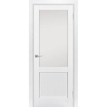 Межкомнатная дверь экошпон Profilo Porte PSE-27 белоснежная остеклённая