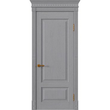 Межкомнатная дверь массив дуба Viporte Классика 1 серый жемчуг глухая