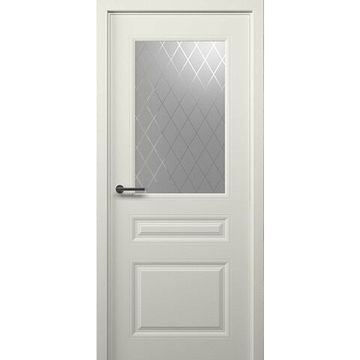 Межкомнатная дверь эмаль Albero Стиль 2 латте остеклённая