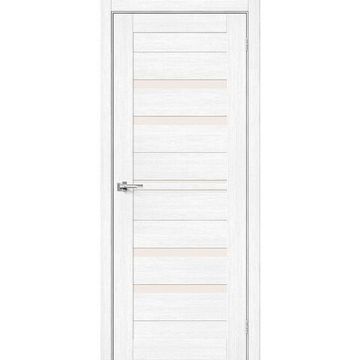 Межкомнатная дверь экошпон Bravo Порта-30 snow veralinga остеклённая