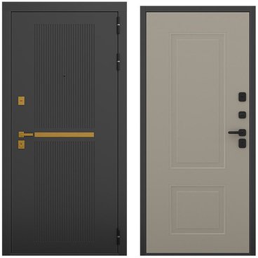 Входная дверь Артдеко чёрный силк панель кобальт