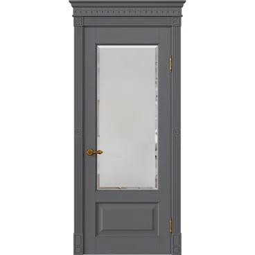 Межкомнатная дверь массив дуба Viporte Классика 1 графит остеклённая