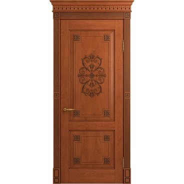 Межкомнатная дверь массив дуба Viporte Флоренция Декор табачный глухая