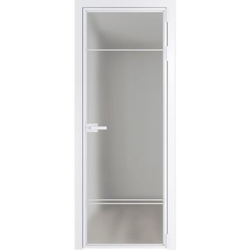 Алюминиевая межкомнатная дверь 4AХ вайт остеклённая