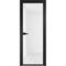 Алюминиевая межкомнатная дверь 1AX чёрная матовая RAL 9005 остеклённая