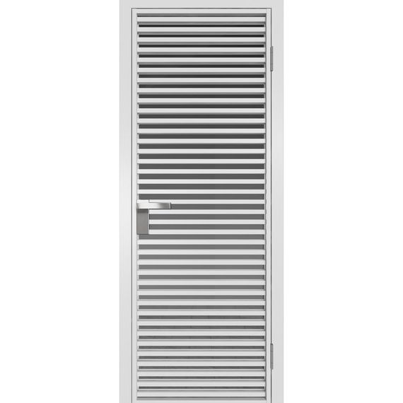 Межкомнатная алюминиевая дверь 12AG белая матовая RAL 9003 остеклённая