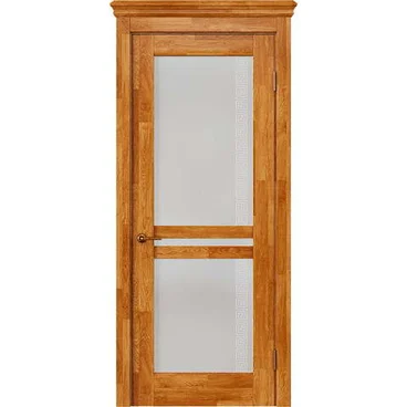 Межкомнатная дверь массив дуба селект Alvero Афина дуб натуральный остеклённая