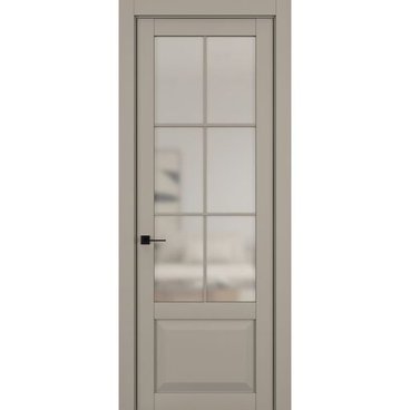 Межкомнатная дверь керамик NC 6 бежевый остеклённая