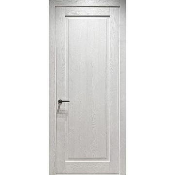 Межкомнатная дверь массив дуба эмаль Дверцов Кастро глухая белый RAL9019