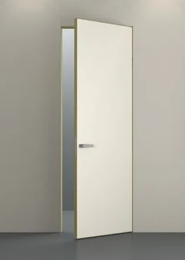 Скрытая дверь под окраску ДВЕРЦОВ золотая алюминиевая кромка открывание на себя