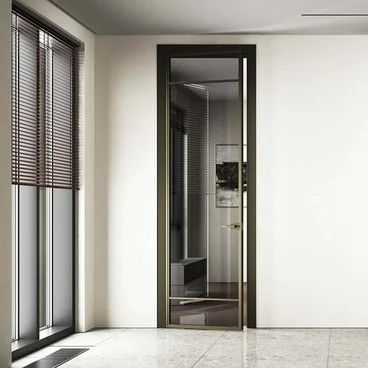 Межкомнатная алюминиевая дверь Loft-S 4 стекло прозрачное серое