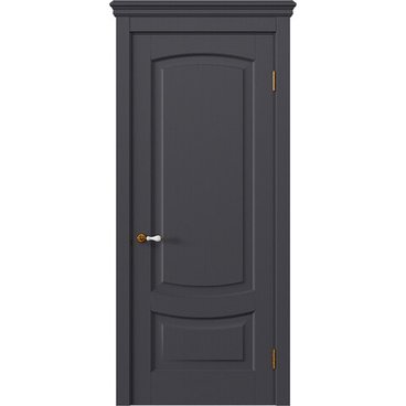 Межкомнатная дверь массив дуба Alvero Алина графит глухая