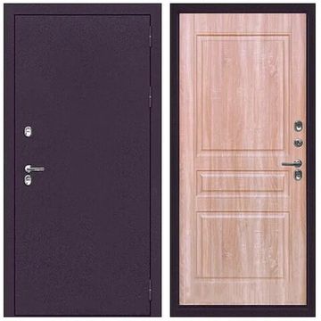 Входная уличная дверь Страж T-20 Термо букле опал ПВХ дуб сонома светлый