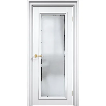 Межкомнатная дверь эмаль Дверцов Болонья 1 RAL 9003 остеклённая