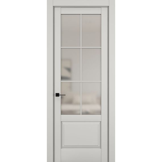 Фото межкомнатной двери керамик NC 12 слоновая кость остеклённая