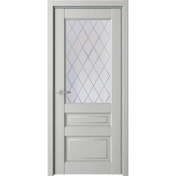 Межкомнатная дверь Эрмитаж 2 винил платина со стеклом