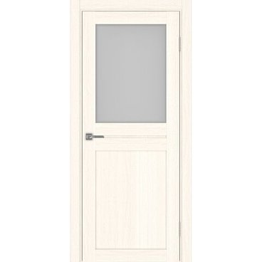 Межкомнатная дверь экошпон Турин 520.211 ясень светлый остеклённая