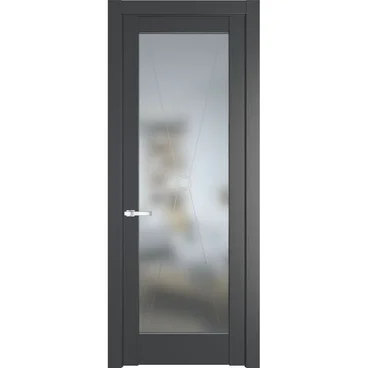 Межкомнатная дверь 1.1.2PM графит остеклённая