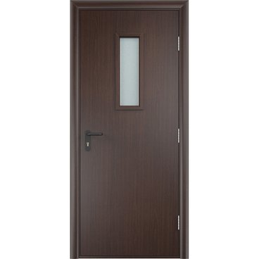 Дверь противопожарная деревянная ПВХ EI60 венге со стеклом