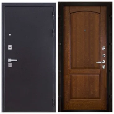 Входная дверь Колизей Плюс антик тёмное серебро панель Фоборг античный орех