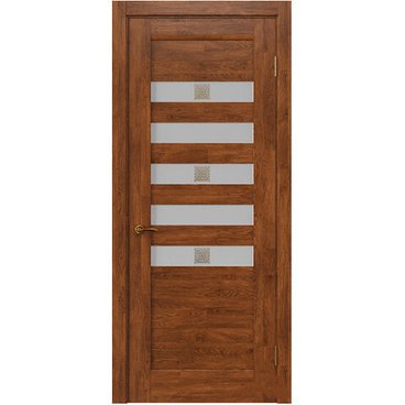 Межкомнатная дверь массив дуба Alvero Адель янтарь остеклённая