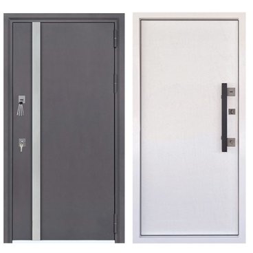 Входная уличная дверь Nord Термо муар меланж махагон дуб ПВХ меламин белый