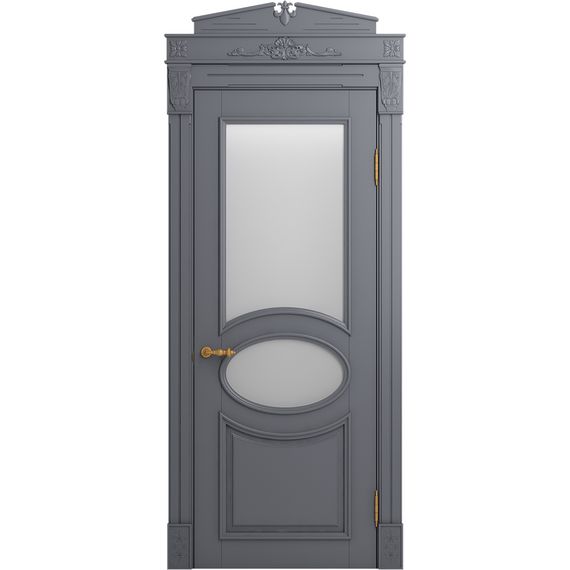 Межкомнатная дверь массив бука Viporte Лацио тауп остеклённая