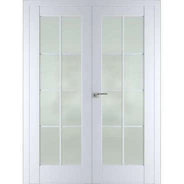 Двустворчатая распашная дверь Кобальт 22 аляска остеклённая