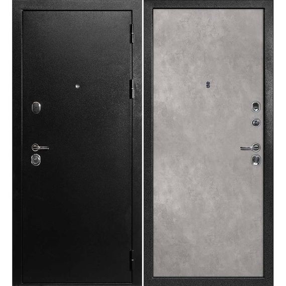 Входная дверь С-1 титан чёрный панель гладкая бетон