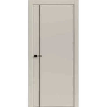 Межкомнатная дверь Light Geometry 4303 лофт бежевый кромка ABS чёрная глухая