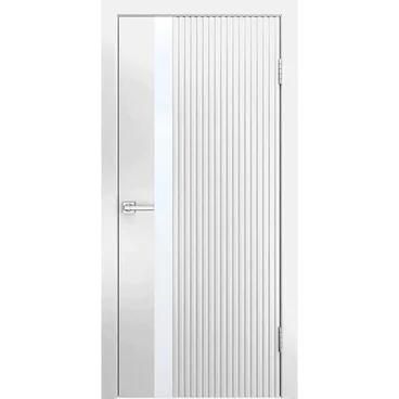 Межкомнатная дверь эмаль Ультра белая со стеклом