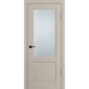 Межкомнатная дверь экошпон PSU-37 шеллгрей остеклённая