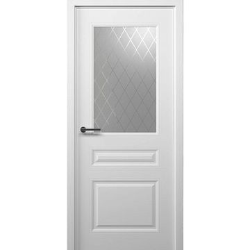 Межкомнатная дверь эмаль Albero Стиль 2 белая остеклённая