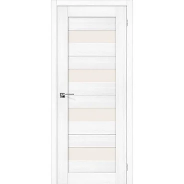 Межкомнатная дверь экошпон Bravo Порта-23 snow veralinga остеклённая