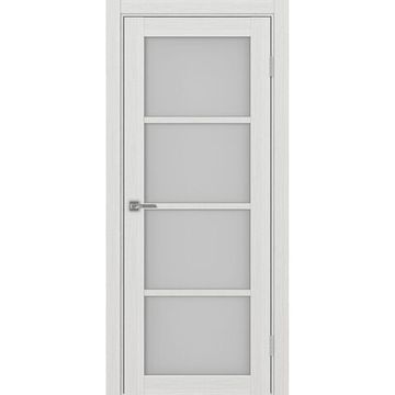 Межкомнатная дверь экошпон Турин 540.2222 ясень серебристый остеклённая