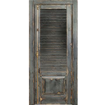 Межкомнатная дверь массив сосны Лофт Генуя RAL 7011 глухая