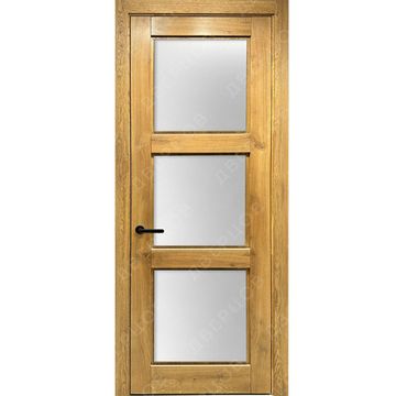 Межкомнатная дверь массив дуба с сучком Дверцов Турин остеклённая дуб рустикальный