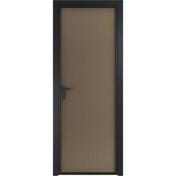 Алюминиевая межкомнатная дверь 1AP чёрная матовая RAL 9005 перламутр бронза элегант