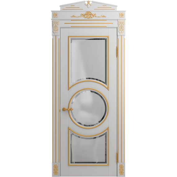 Межкомнатная дверь массив бука Viporte Лацио Амбиенте аворио патина золото остекление 3