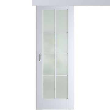 Раздвижная одностворчатая дверь Кобальт 22 магнолия остеклённая