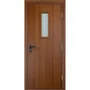 Дверь противопожарная деревянная ПВХ EI60 лесной орех со стеклом
