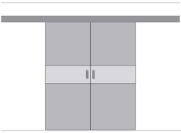 Комплект раздвижной Тип 2 Profil Doors двустворчатый