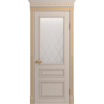 Межкомнатная дверь массив ясеня Viporte Рим прованс глянец остеклённая