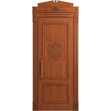 Межкомнатная дверь массив дуба Статус коньяк патина шоколад глухая