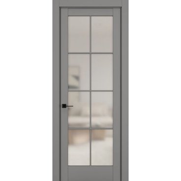 Межкомнатная дверь керамик NC 11 серый остеклённая