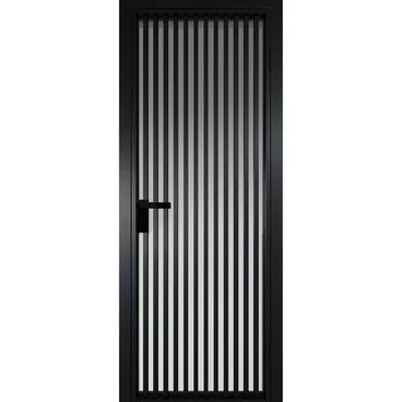 Межкомнатная алюминиевая дверь 11AG чёрная матовая RAL 9005 остеклённая