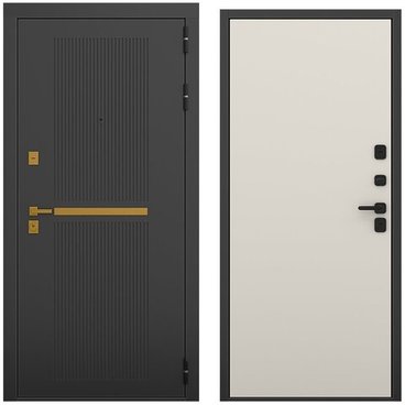 Входная дверь Артдеко чёрный силк панель гладкая