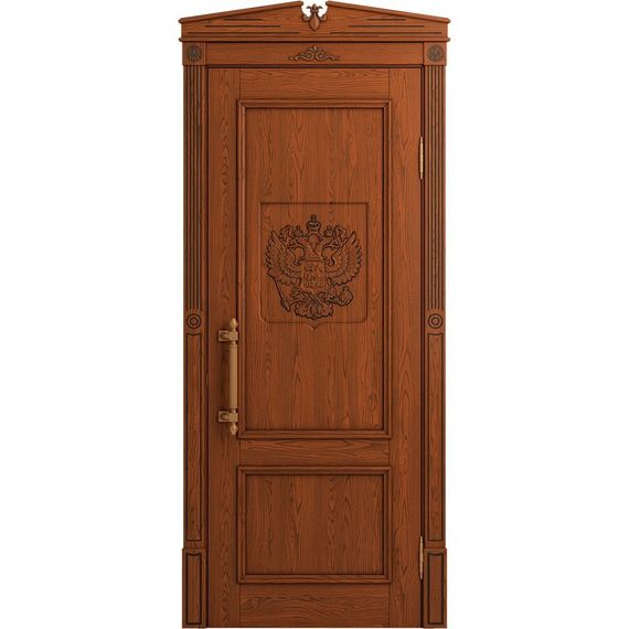 Межкомнатная дверь массив дуба Статус табачный патина черная глухая