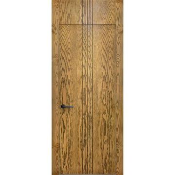 Межкомнатная дверь массив дуба шпон ясеня Флэт-7 дуб рустикальный глухая