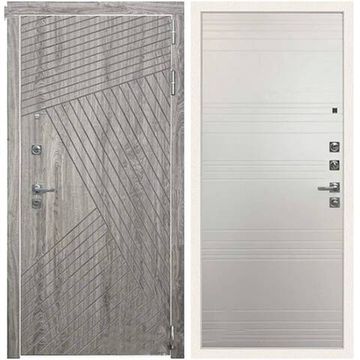 Входная дверь Нова ПВХ дуб мелфорд грей софт панель ПВХ кантри горизонт